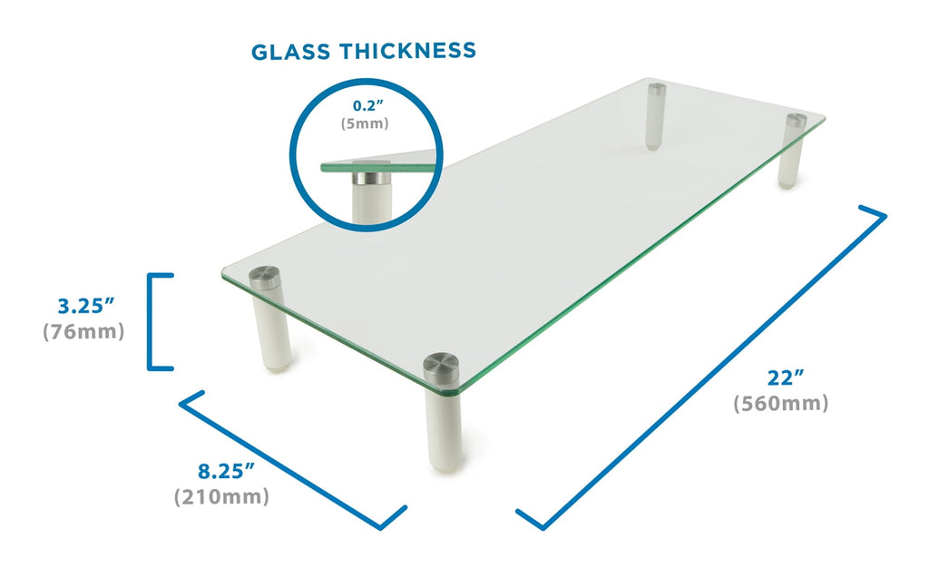 Mount-It! Glass Monitor Stand Riser | Fits 17-24 Inch Screens | Height Adjustable - Image 2