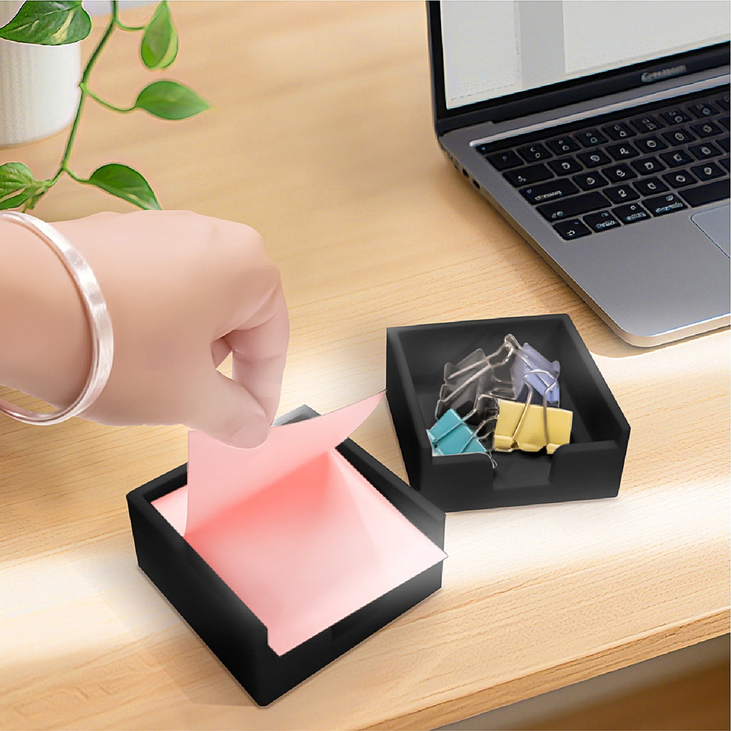 2-Pack Pure Silicone Sticky Note Holder Set - Durable, Non-Slip Black Desk Organizer for Home & Office - Image 6