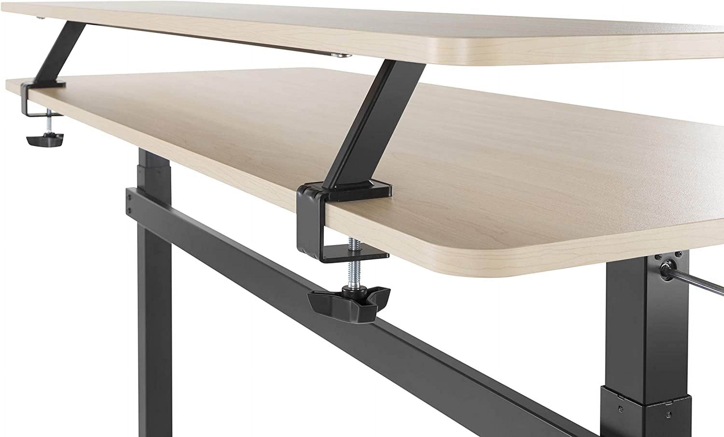 55 Inch Clamp On Desk Shelf | Large Monitor Riser Supports 3 Screens for Extra Storage | Ergonomic Monitor Stand Secu... - Image 2