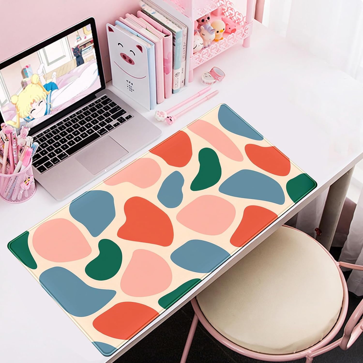 Cute Abstract Desk Mat XXL Large Mouse Pad Big Modern Boho Desk Pad Keyboard Mouse Mat Desk Accessories for Women Cute Desk Decor Extended G - Image 2