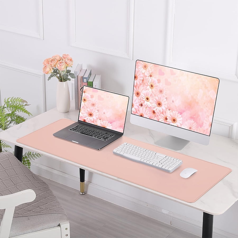 Large Desk Mat 47.2" x 17" Leather Desk Pad Protector with Natural Cork & PU Leather, Non-Slip Office Desk Mat, Large... - Image 6