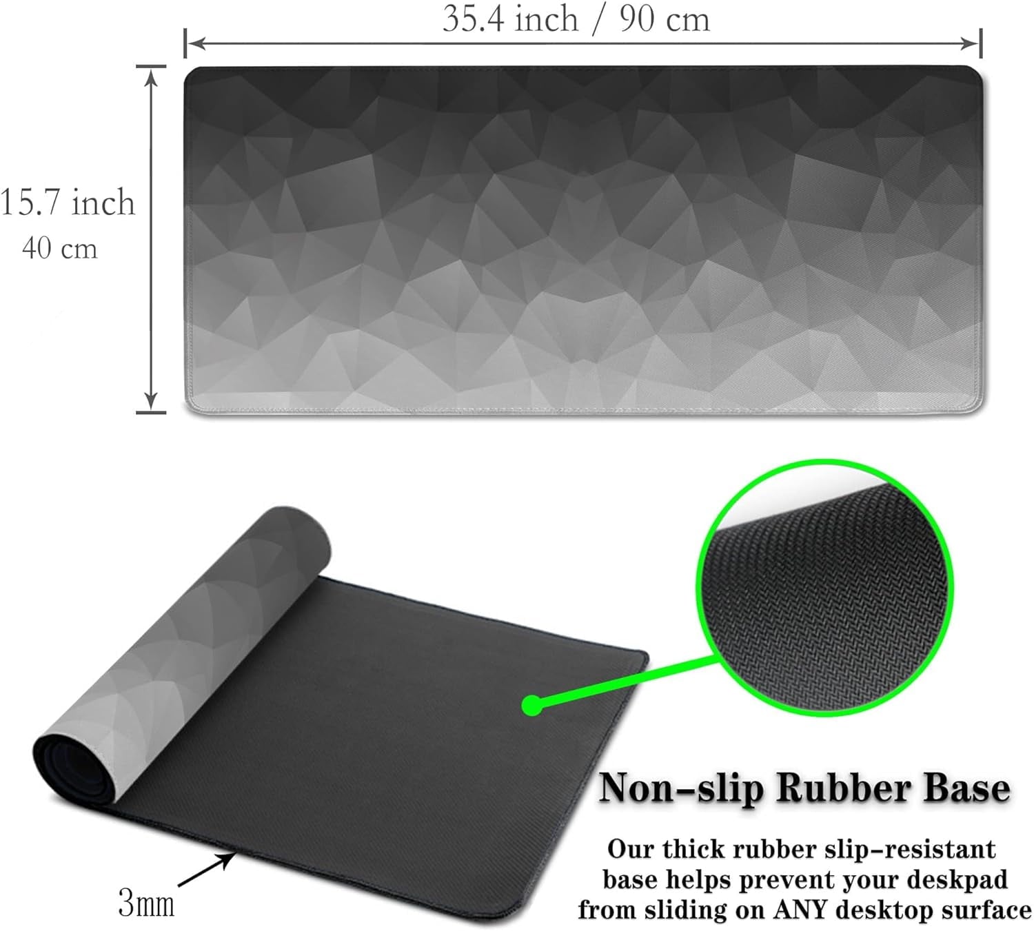 Computer Desk Mat XXL Mousepad Big Mouse Pad Gaming Desk Mats Office Pad Non-Slip Rubber Base Waterproof with Stitche... - Image 6