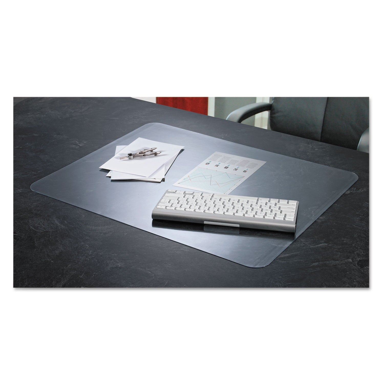 KrystalView Desk Pad with Microban, 36 x 20, Clear - Image 3