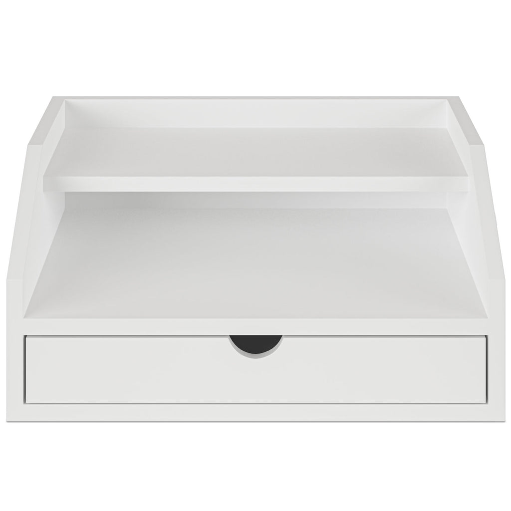 Ballucci Desk Organizer with Drawer, 3 Tier Paper File Holder and Mail Sorter, White - Image 6