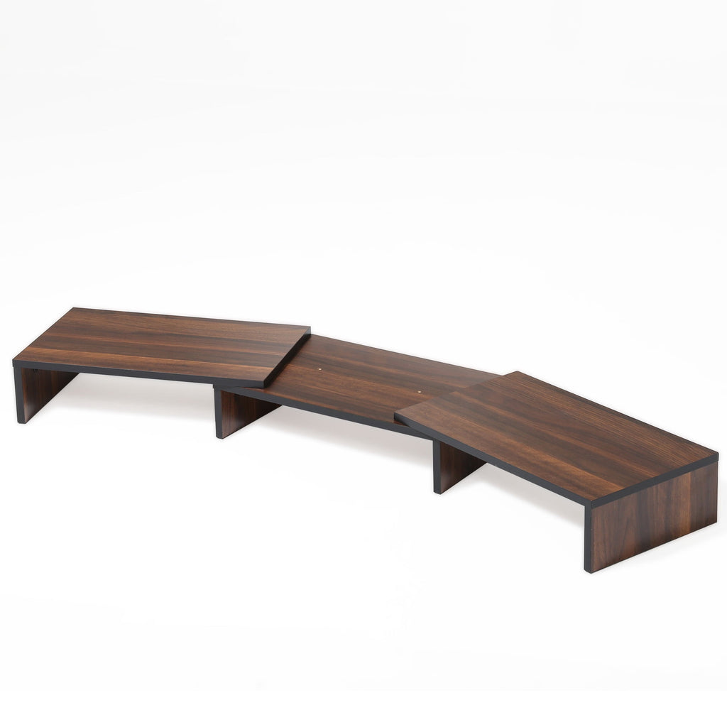 3 Shelf Monitor Stand Riser with Adjustable Length and Angle Brown - Image 6