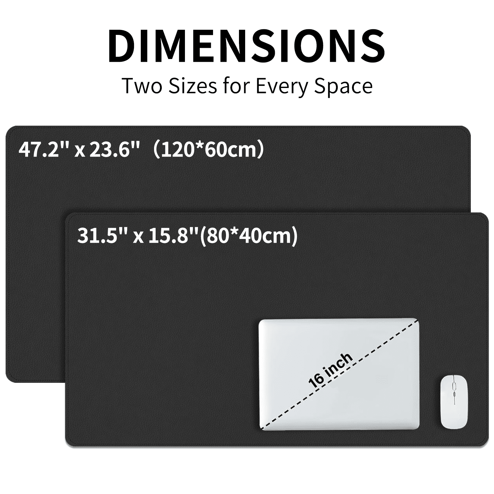 Leather Desk Pad Protector, Large PU Mouse Pad, Waterproof Office Desk Mat, Non-Slip Desk Blotter Pad with Strap, Wri... - Image 6
