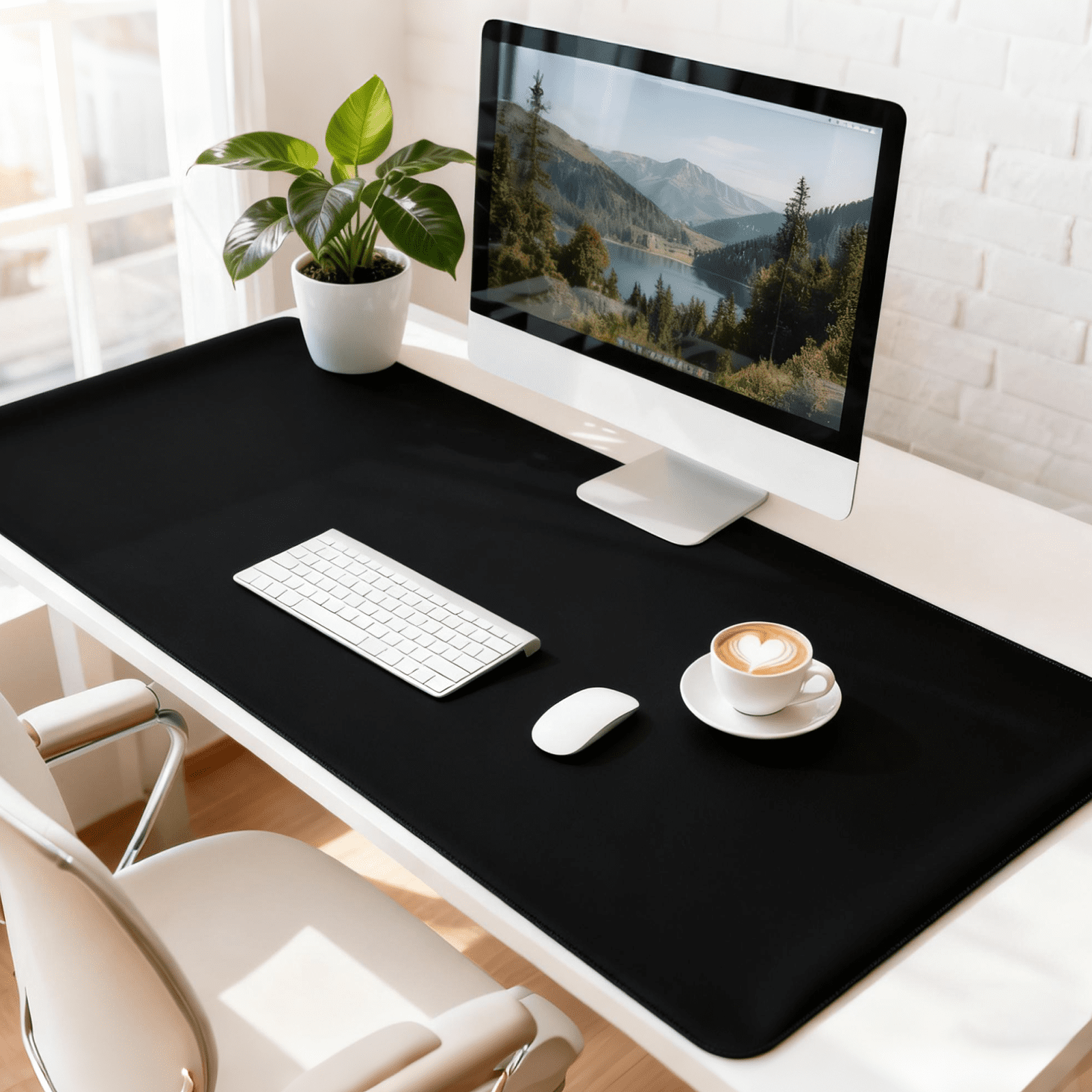 PU Leather Desk Pad, Non-Slip Waterproof Desk Mat, Large Office Mouse Pad, Full Coverage Desk&nbsp;Blotter&nbsp;Mat w... - Image 4