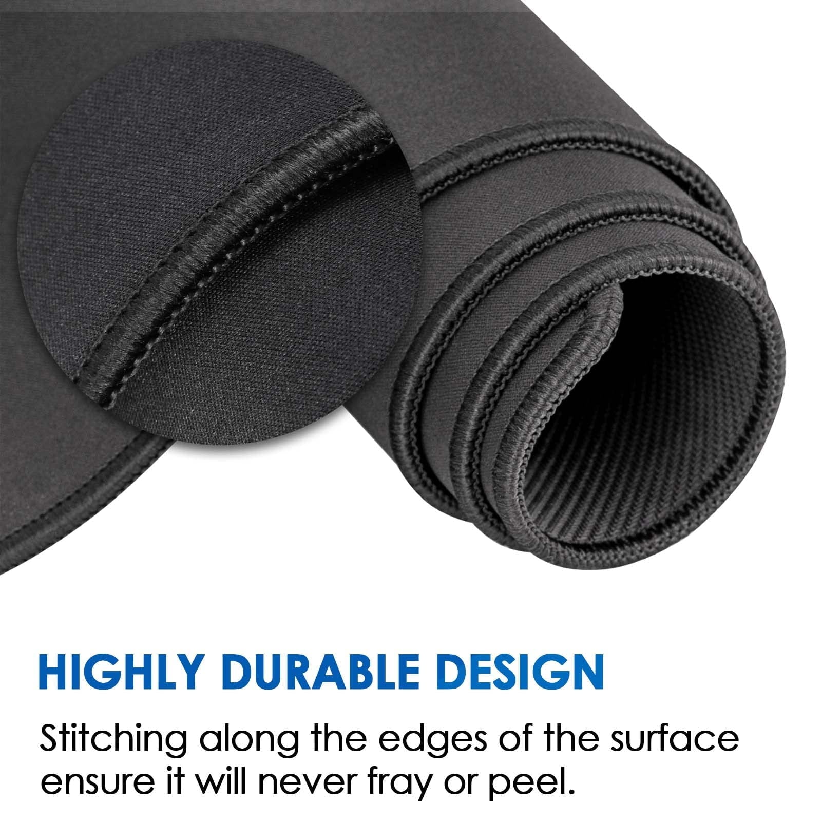 Large Gaming Mouse Pad Desk Mat, Superior Micro-Weave Cloth for Precise Mouse Control, Non-Slip Rubber Base, Stitched... - Image 3