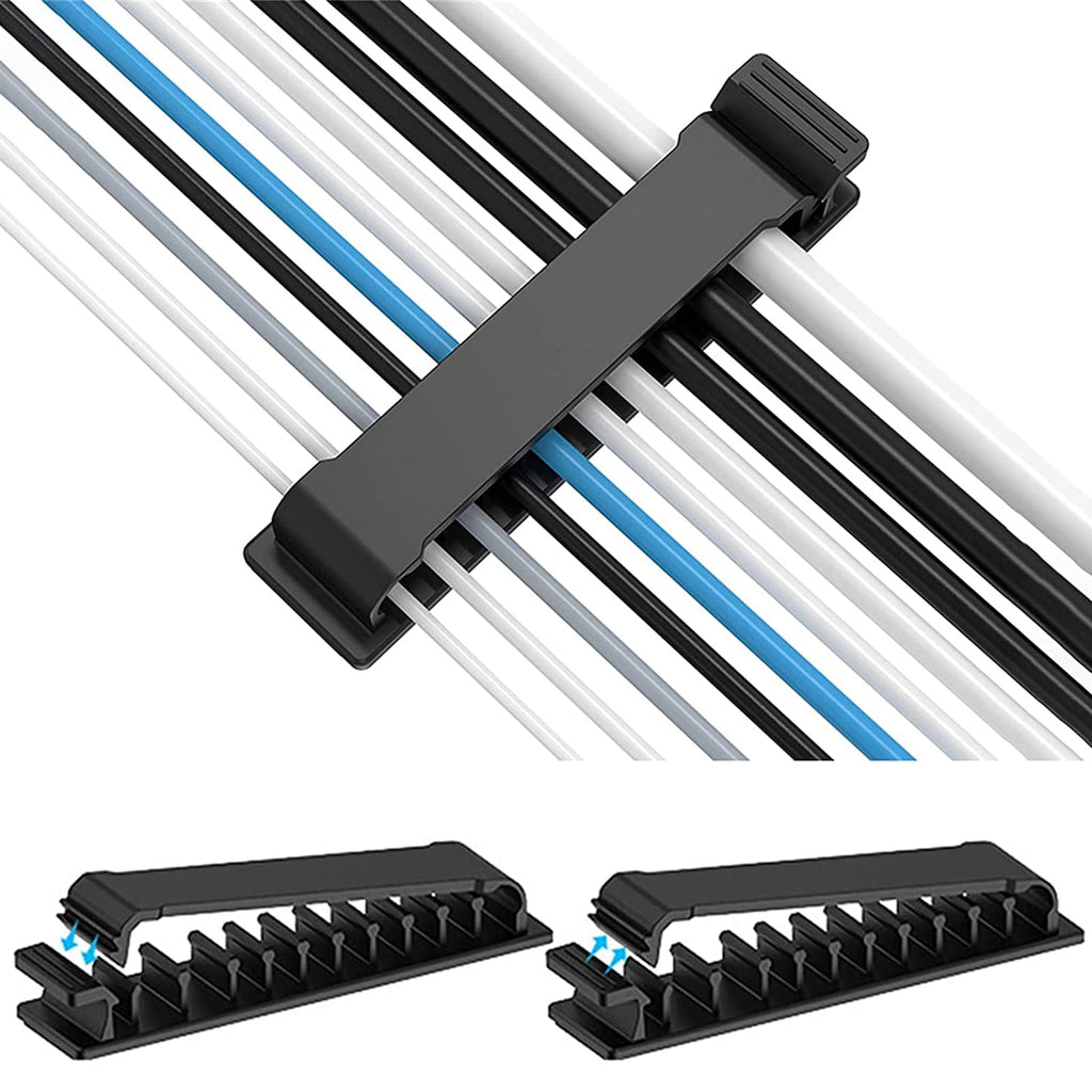 Cable Organizers Self Adhesive Wall Mounted Saving Space Cable Manage Multipurpose Wire Clamps,Black - Image 4