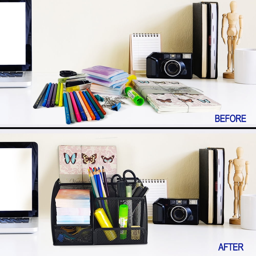 for Desk, Metal Mesh Stationary Desktop Organizer, Desktop Accessories storage - Image 2
