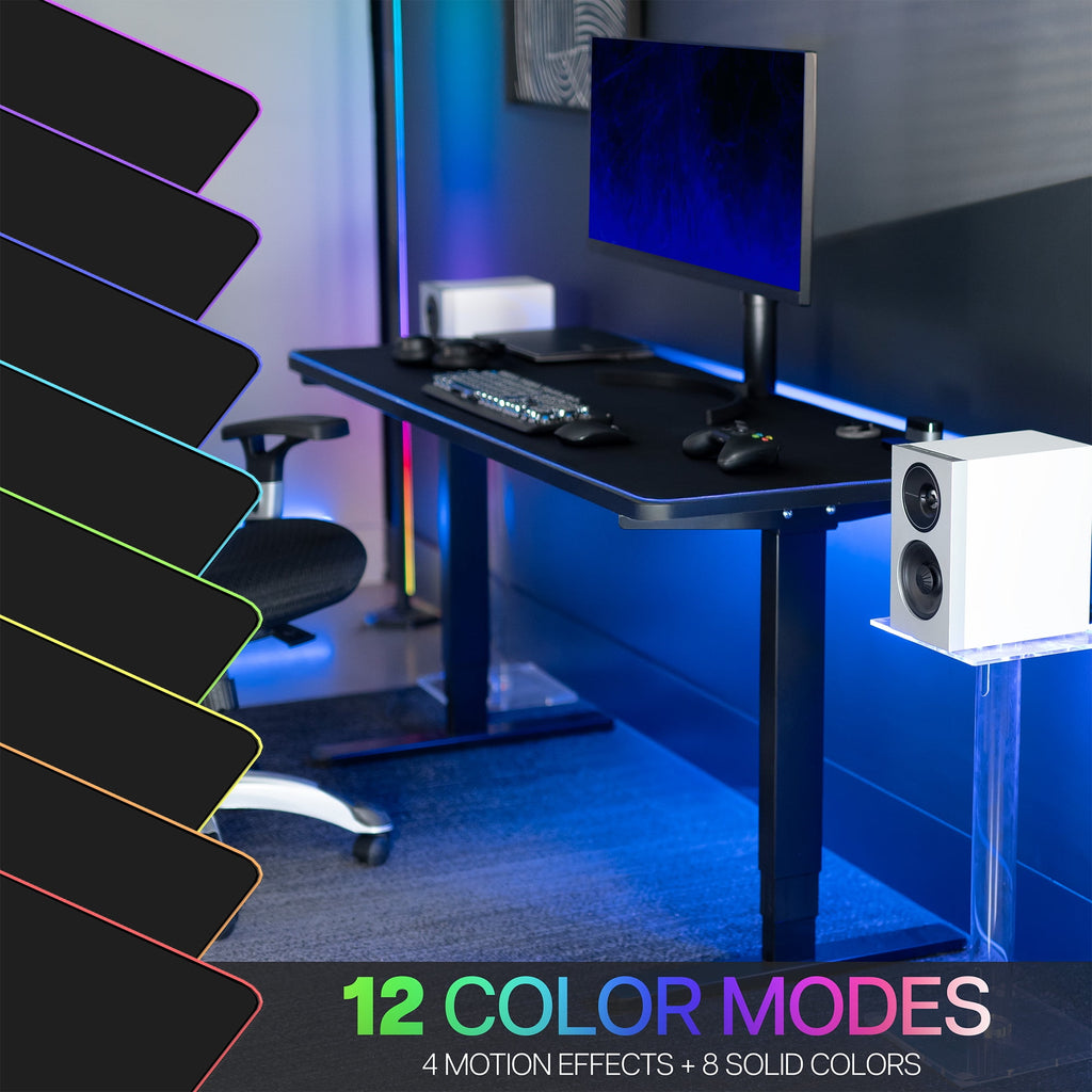 VIVO Black 60" x 24" RGB Desk Pad - Image 4