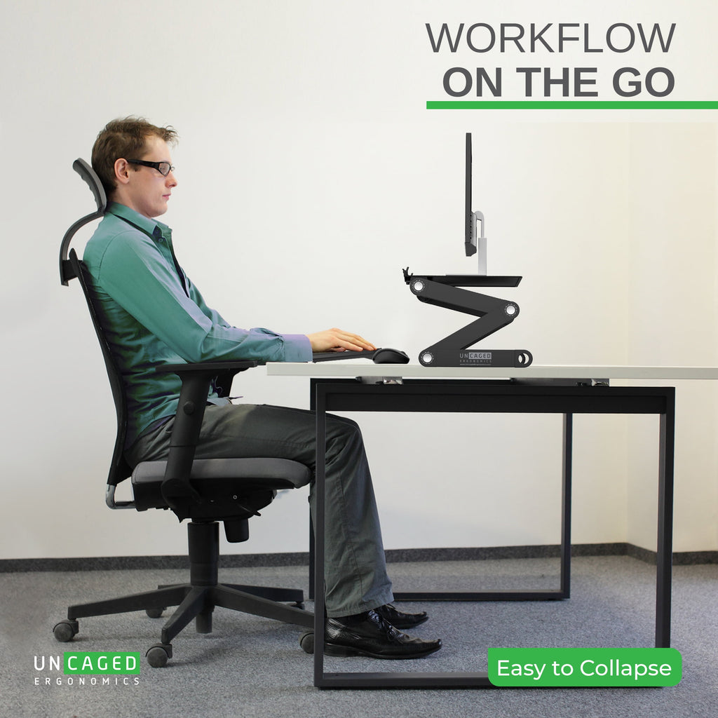Adjustable Monitor Stand for Desk Height Adjustable Aluminum Computer Monitor Riser with Open-Bottom Organizer - Image 5