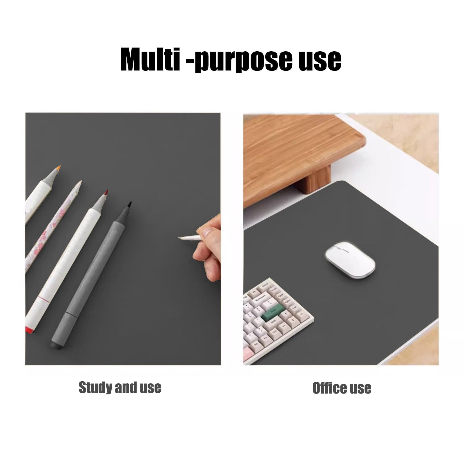 PU Leather Desk Pad with Suede Base,Multi-Color Non-Slip Mouse Pad,24”x 16”Waterproof Desk Writing Mat,Large Desk Blo... - Image 4
