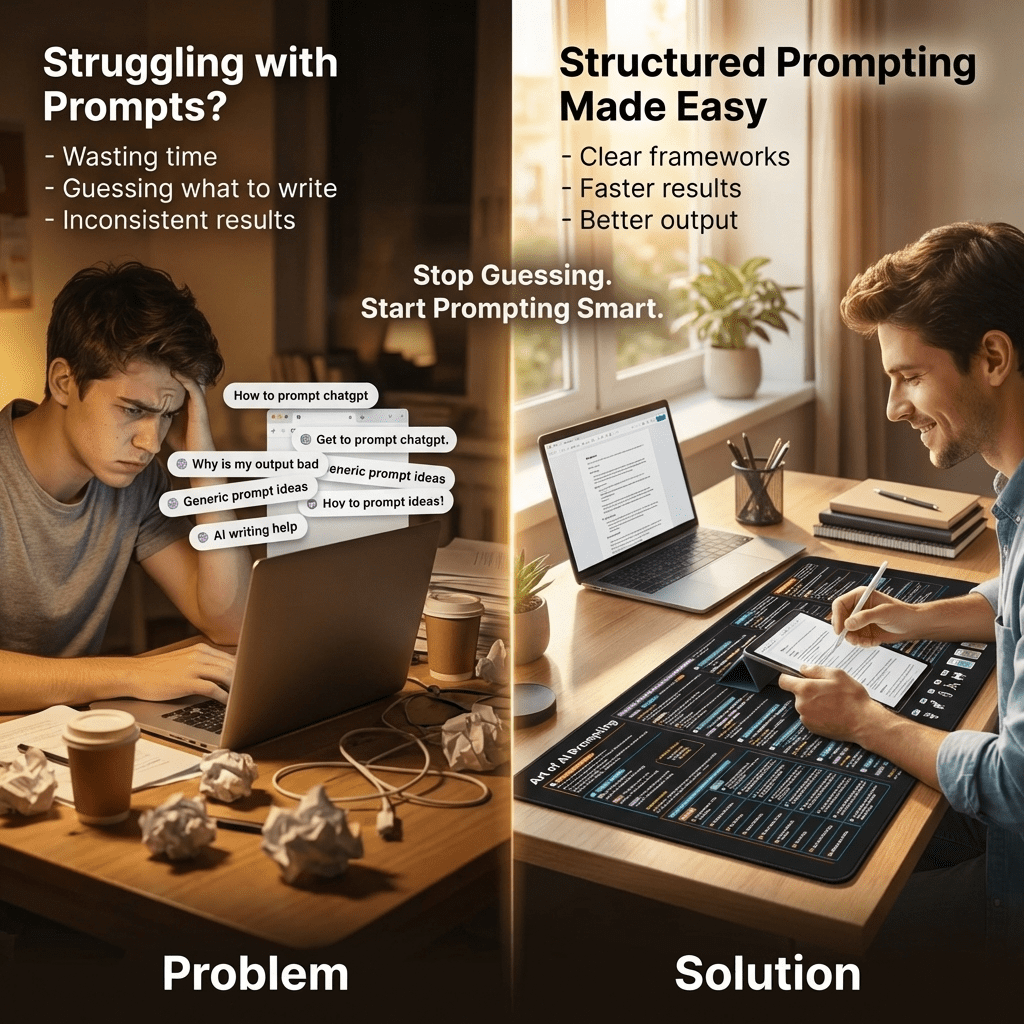 AI Prompts Cheat Sheet Desk Mat New Version Chat GPT Frameworks Smart Desk Pad | Large Mat for Keyboard and Mouse | ChatGPT Prompts Mouse Pa - Image 4