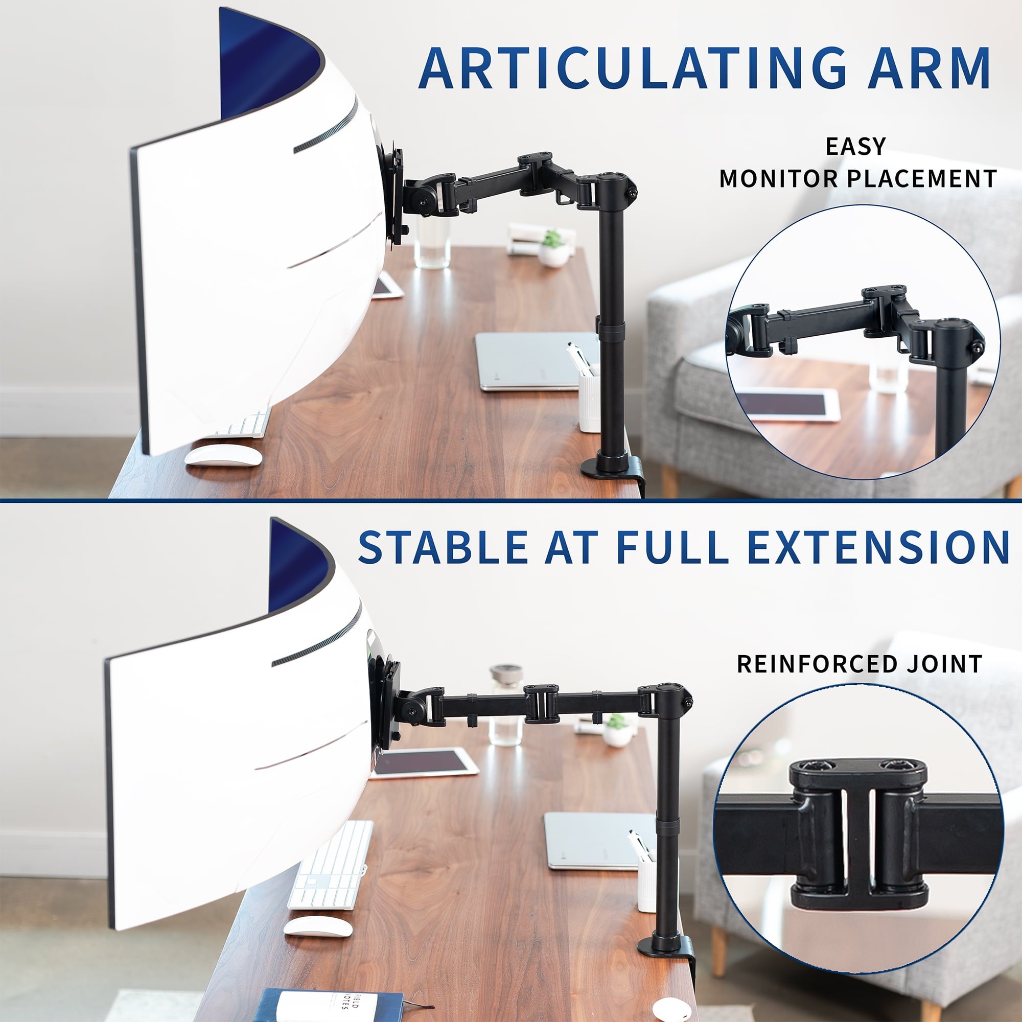 Single Ultrawide Monitor Desk Mount Stand for Computer Screens up to 49" - Image 5