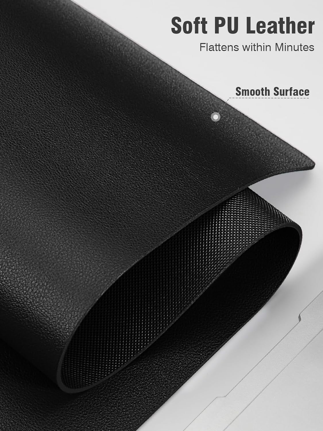 Desk Pad Protector, Office PU Leather Mouse Mat, 31.5 x 15.7, Waterproof & Non-Slip Base Large Mouse Pad for Home, Black - Image 4
