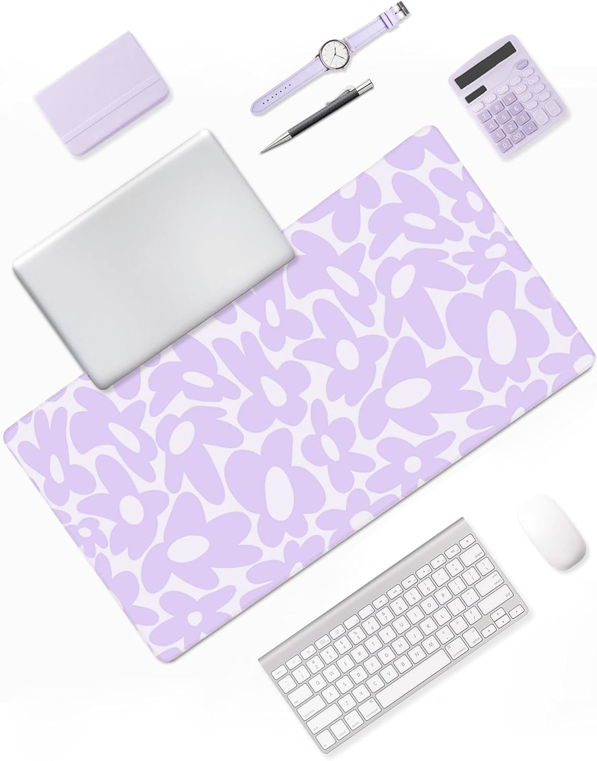 Cute Desk Pad - Aesthetic Desk Mat Kawaii - Keyboard Pads for Desk - XL Purple Desk Pad - Cute Office Desk Decor for ... - Image 6