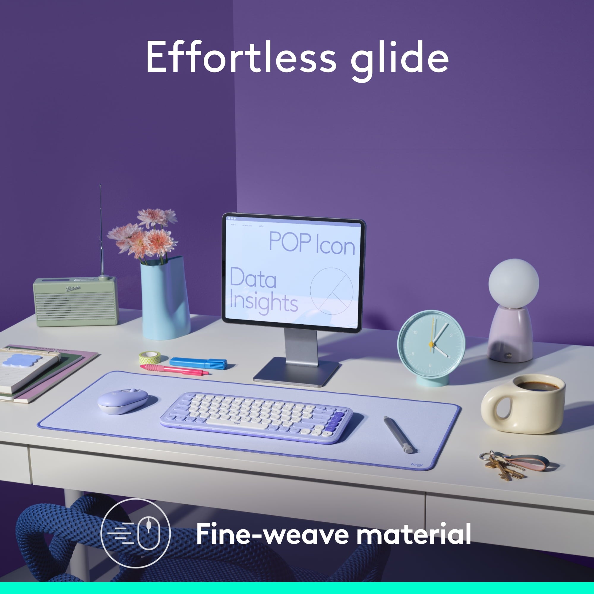 Desk Mat, Multifunctional Large Desk Pad, Extended Mouse Mat, Lilac - Image 5