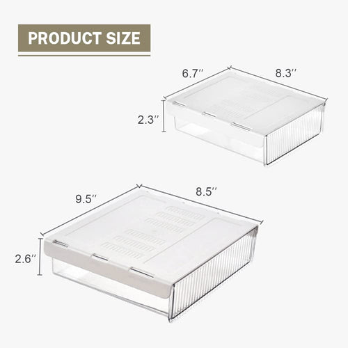 2 Pack Under Desk Drawer Slide out, Hidden Under Table Organizer for Office Storage, Desks Accessories - Image 2