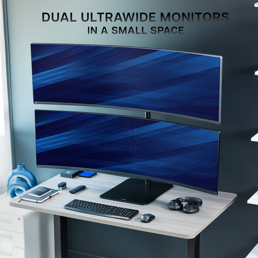 Dual Ultrawide Monitor Desk Stand, Mount for 2 Computer Screens up to 49" - Image 6