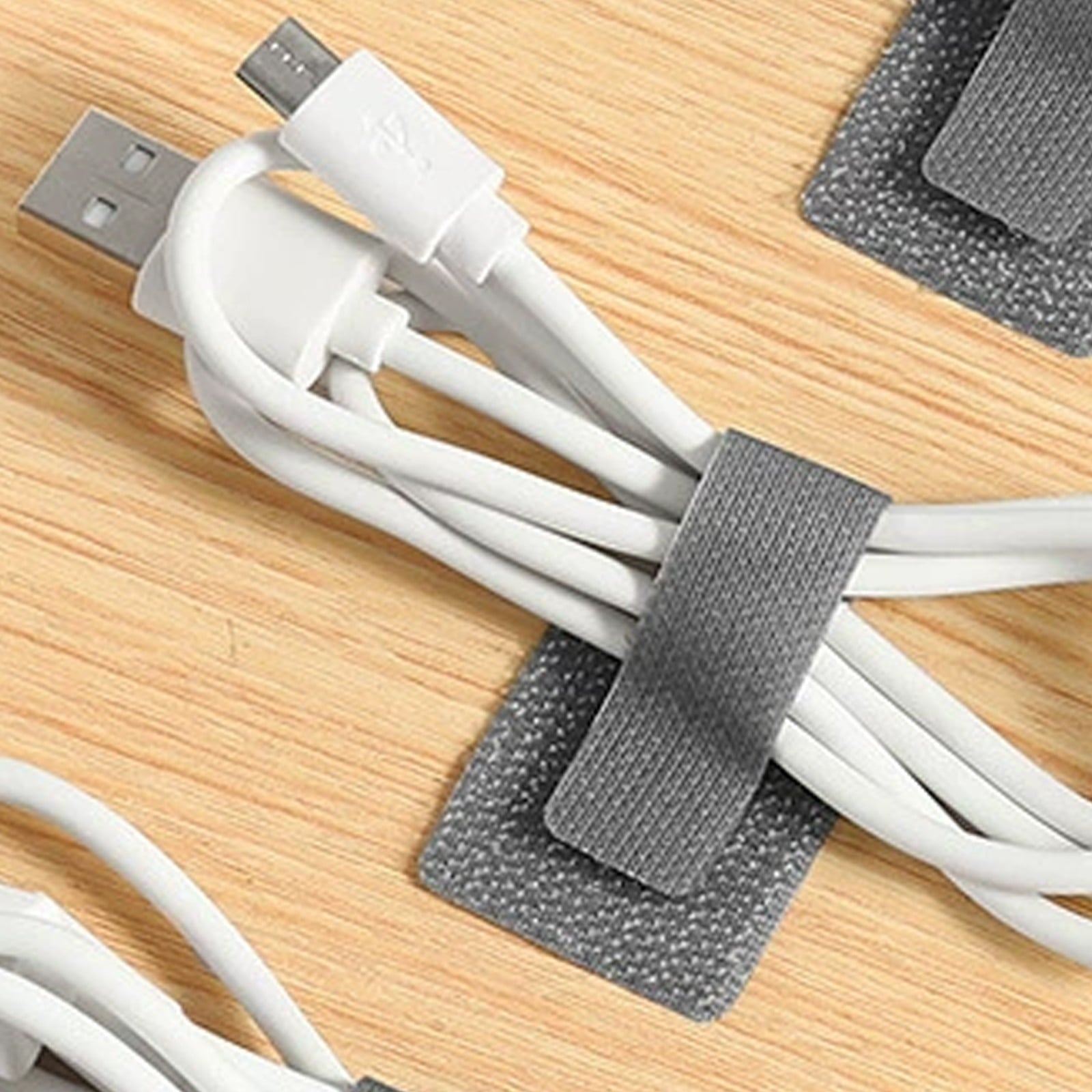 10Pcs Management Under Desk, Strong Adhesive Tape Cord Organizer, Adjustable Hook and Loop Ties, Reusable Cord Holder... - Image 5
