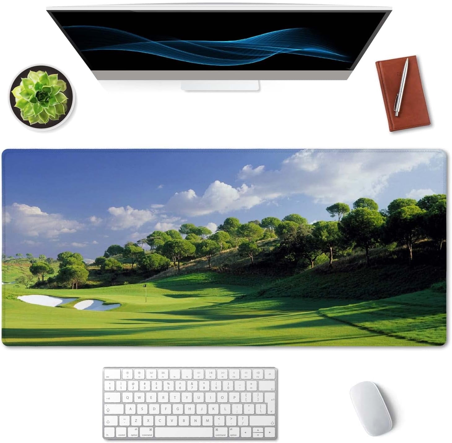 Gaming s, Large Big Laptop Computer Keyboard Mat Desk with Non-Slip Base Stitched Edge for Gaming Office, 35.5 x 15.7... - Image 3