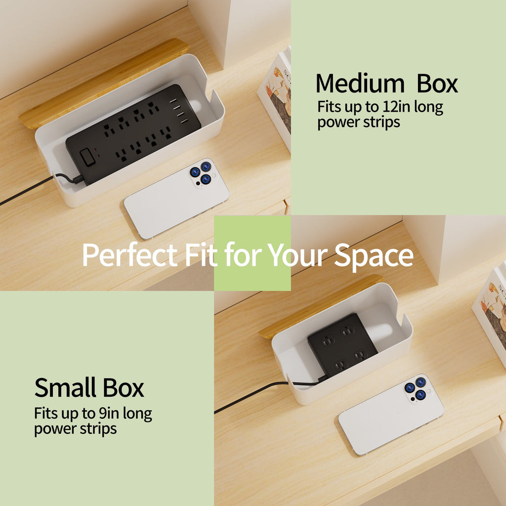 2 Pack Cable Management Box, Cord Organizer Box for Table - Image 4