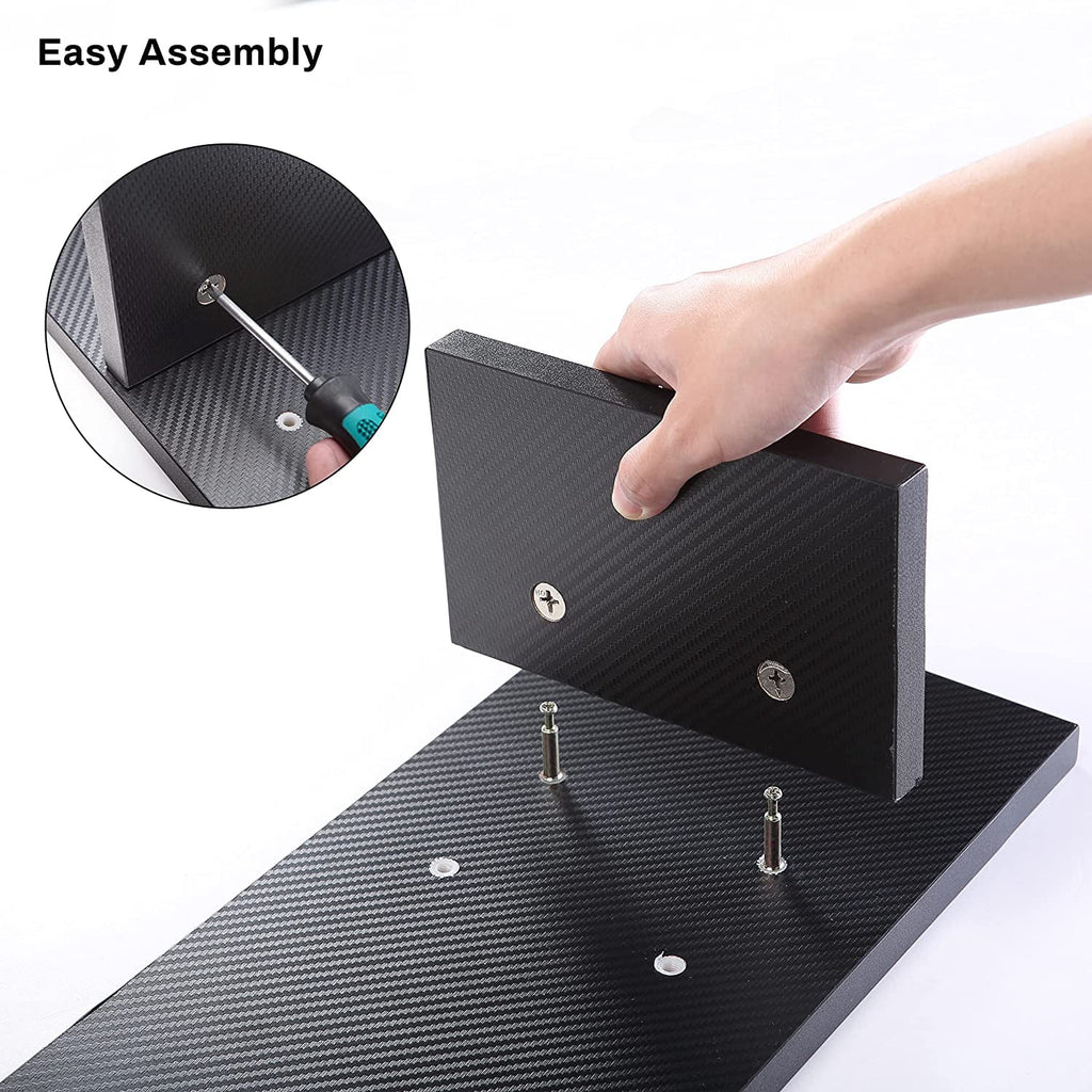 Adjustable , Carbon Fiber Computer Riser for PC Laptop Desktop Organizer (Black) - Image 6