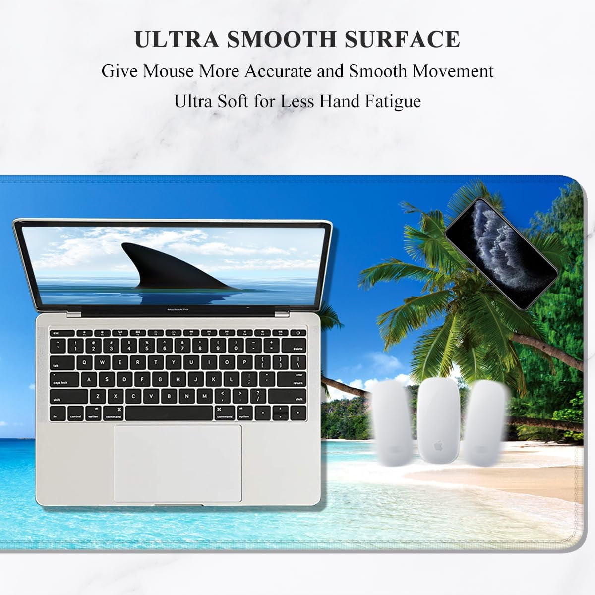 Desk Pad, XL Extended Large Gaming Mouse Pad 31.5x11.8 Inch, Waterproof Mousepad with Stitched Edges, Non-Slip Computer Keyboard Laptop Mat - Image 3