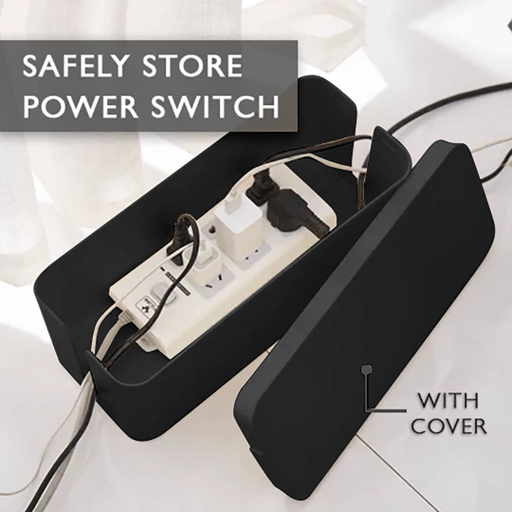 Naxoaeo Cable Management Box - Large Cord Organizer Box to Hide Power Strip & Under Desk, TV Computer Wires Cable Organizer Box, Desk Cord O - Image 6