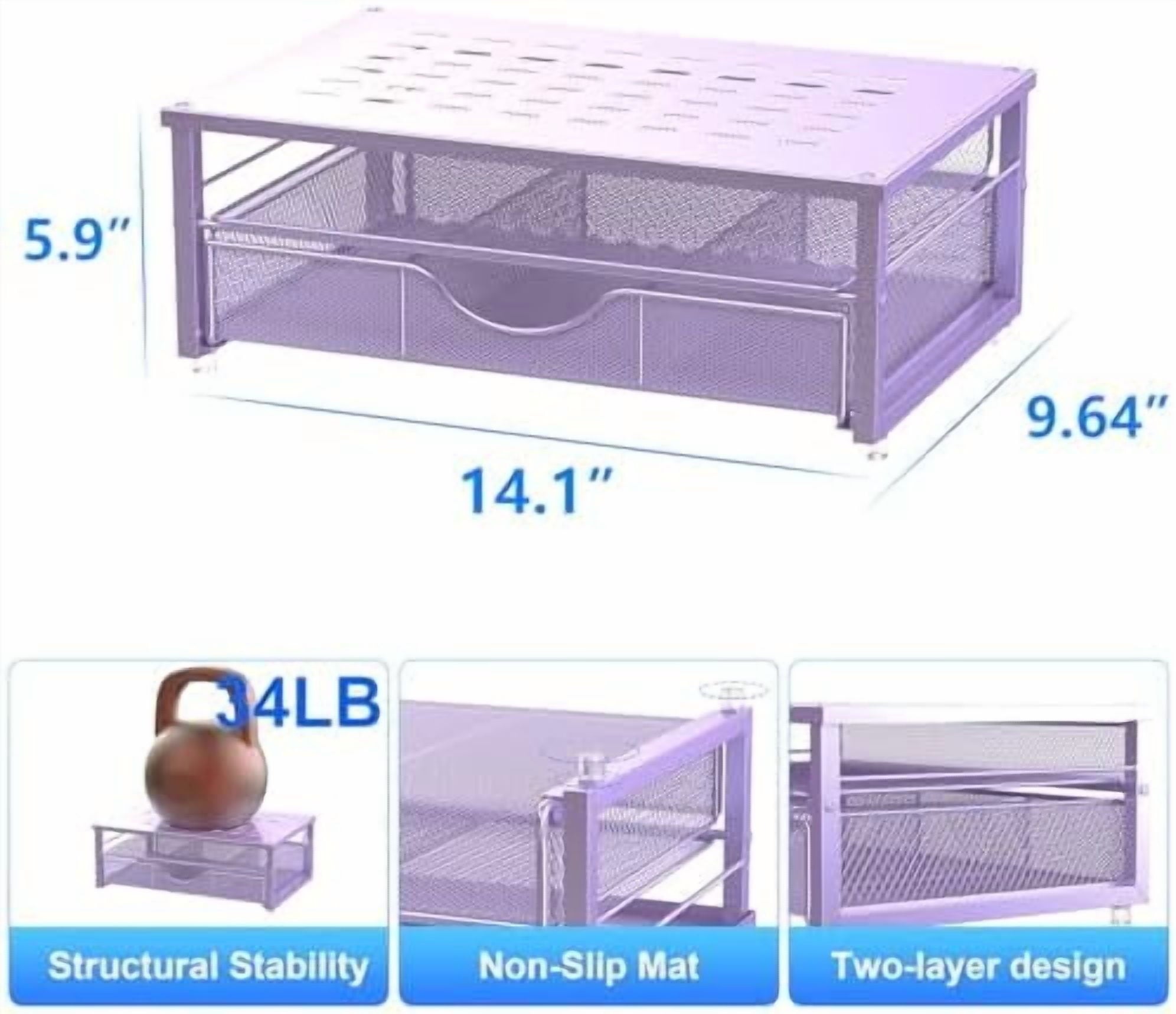Computer Monitor Stand Riser, office organizer with Drawer, Office Organizers Storage for Classroom Office Supplies (... - Image 3