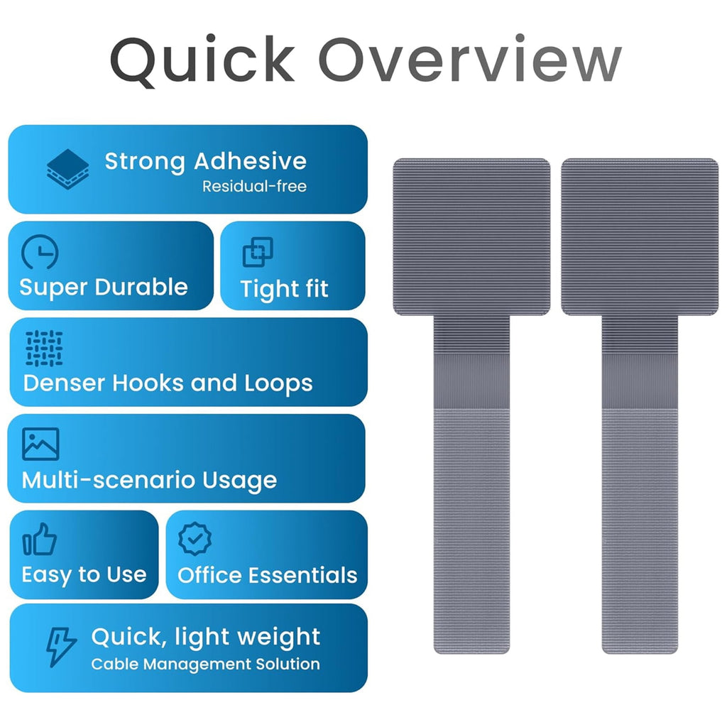 and Loop Cable Ties, Self Adhesive and Loop Cable Straps, Sticky-back Cord Organizer, Cable Clip, Household & Office ... - Image 2