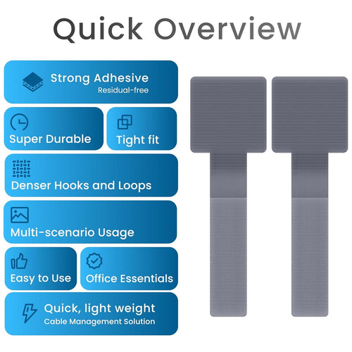 and Loop Cable Ties, Self Adhesive and Loop Cable Straps, Sticky-back Cord Organizer, Cable Clip, Household & Office ... - Image 2