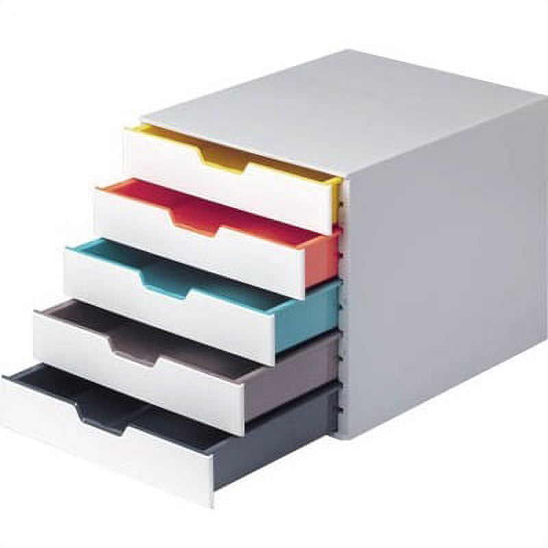 Varicolor Mix 5 Drawer Desktop Storage Box, White/multicolor - 5 Drawer(s) - 11" Height X 11.5" Width X 14" Depth - D... - Image 3