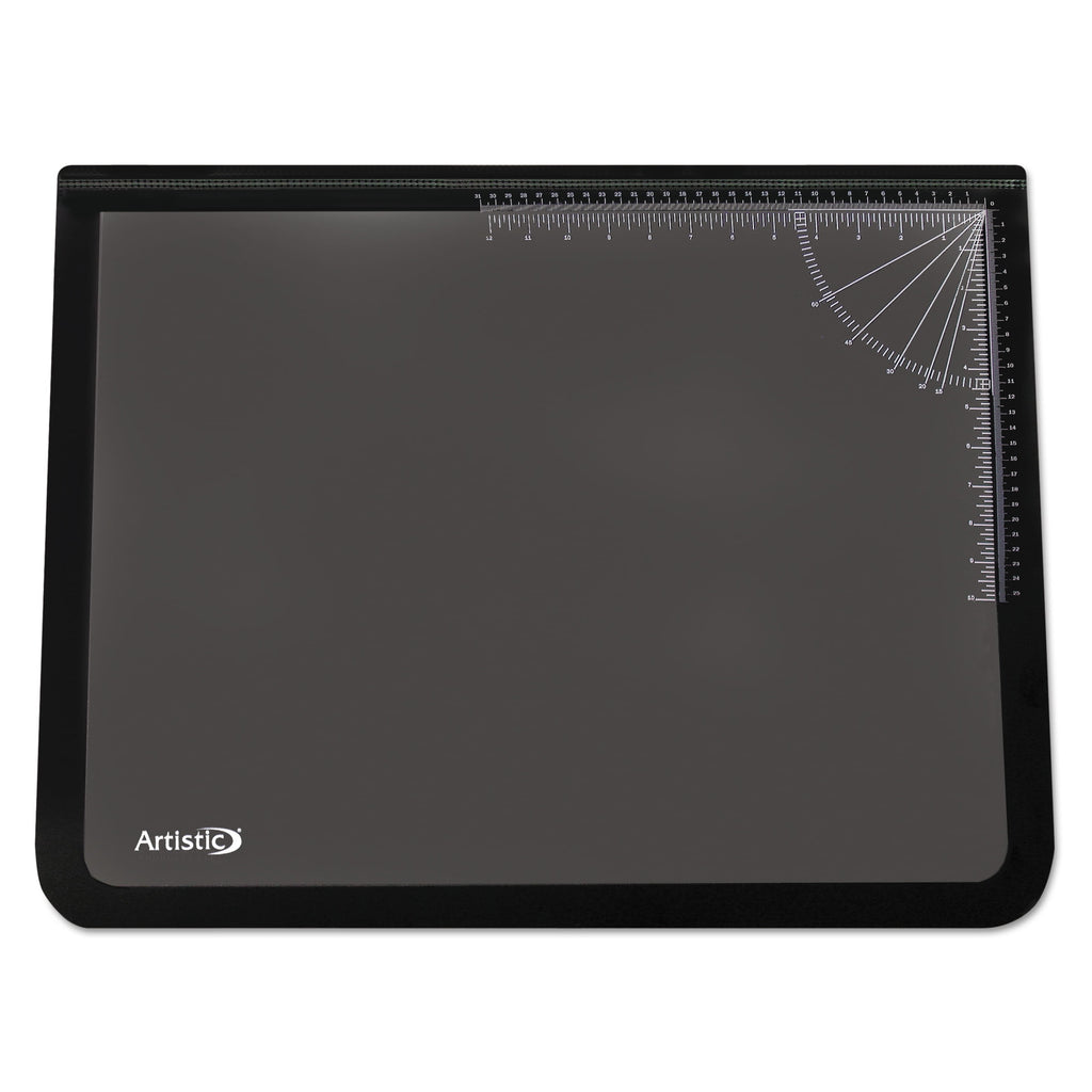 Lift-top Pad Desktop Organizer With Clear Overlay, 22 X 17, Black - Image 2