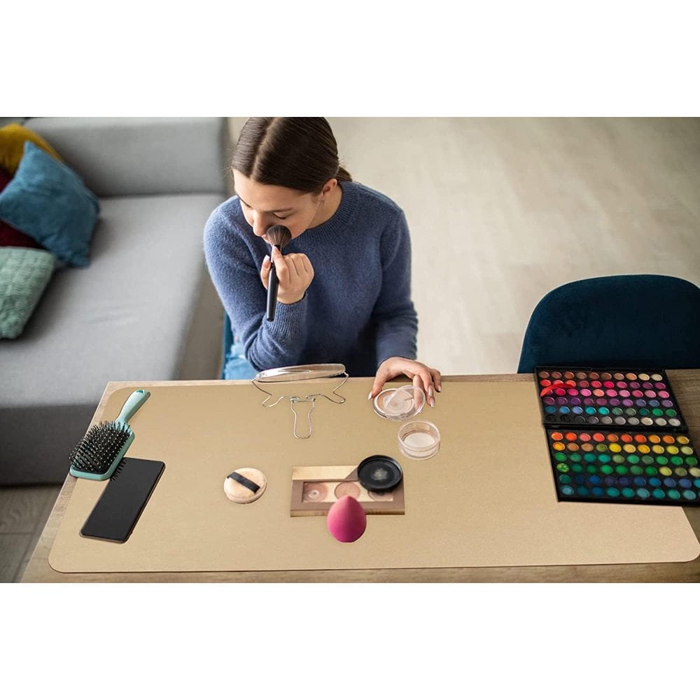 Desk Pad, 31.5" x 15.8" Desktop Waterproof Protector Writing Mat for Keyboard and Mouse, Dual Side Use Leather Non Sl... - Image 5