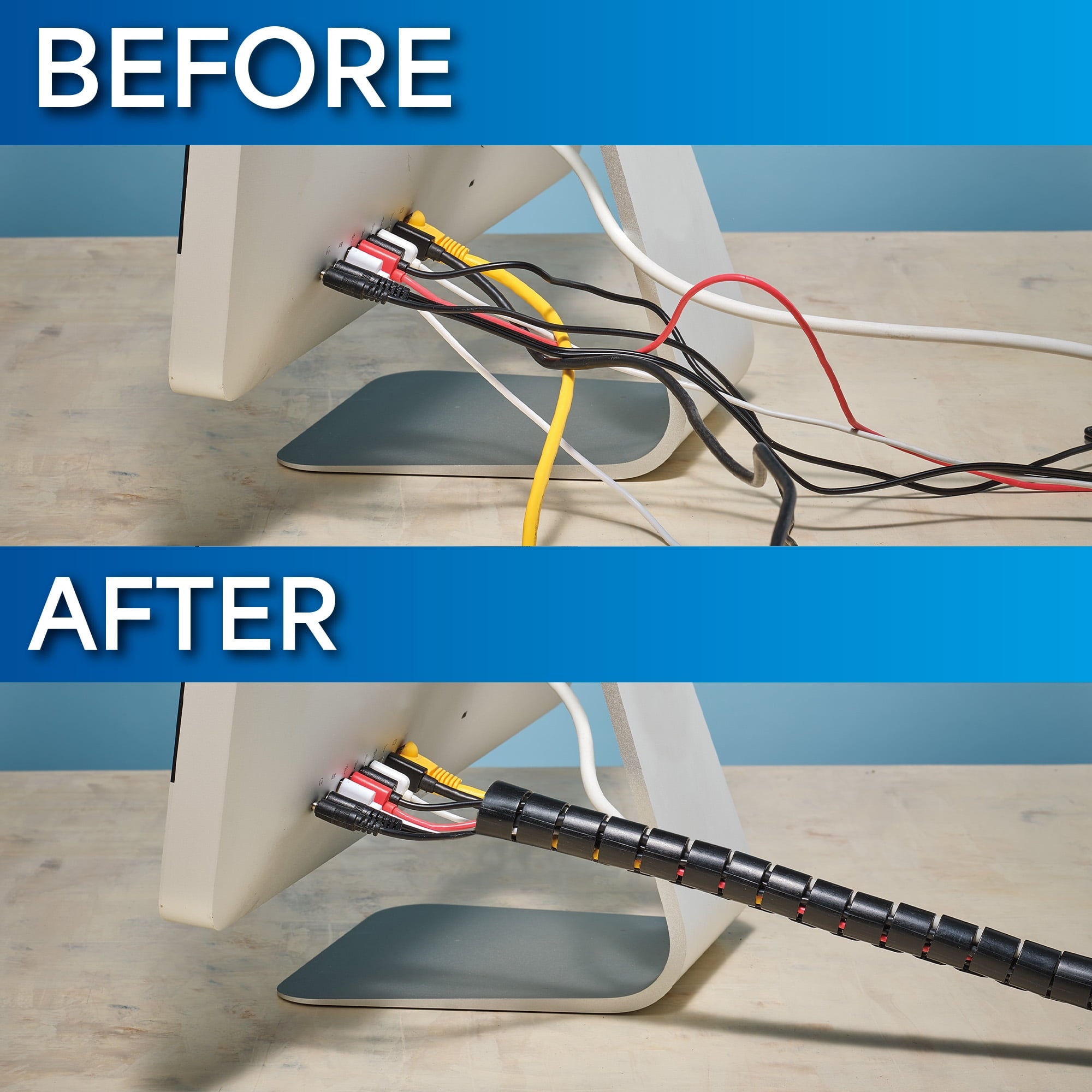 Cable Keeper Cord Organizer, 10-Foot Adjustable Cord Cover, TV & Computer Cord Organizer - Image 4