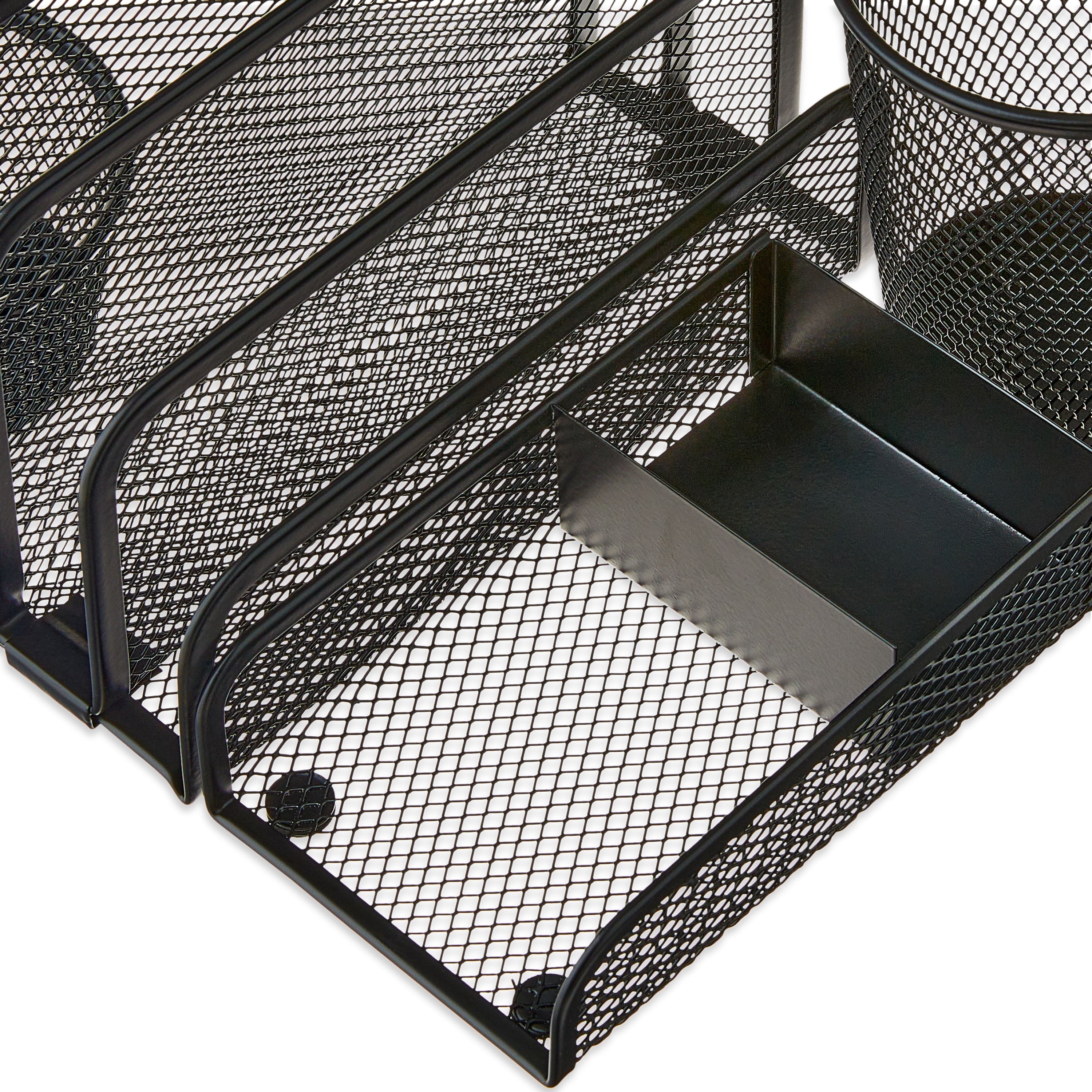 4-Piece Metal Desk Organizer Set, Black - Image 5