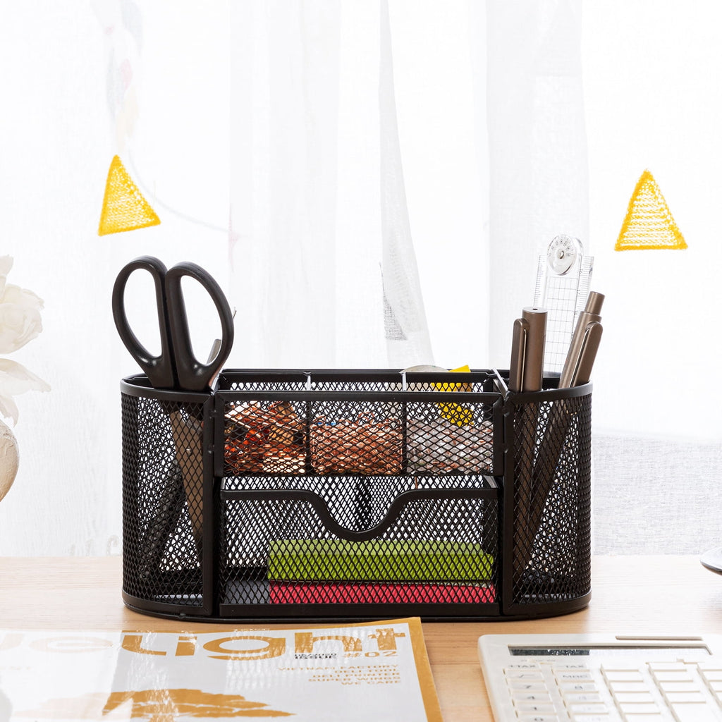 with Drawer, 8 Compartments, Black - Image 5