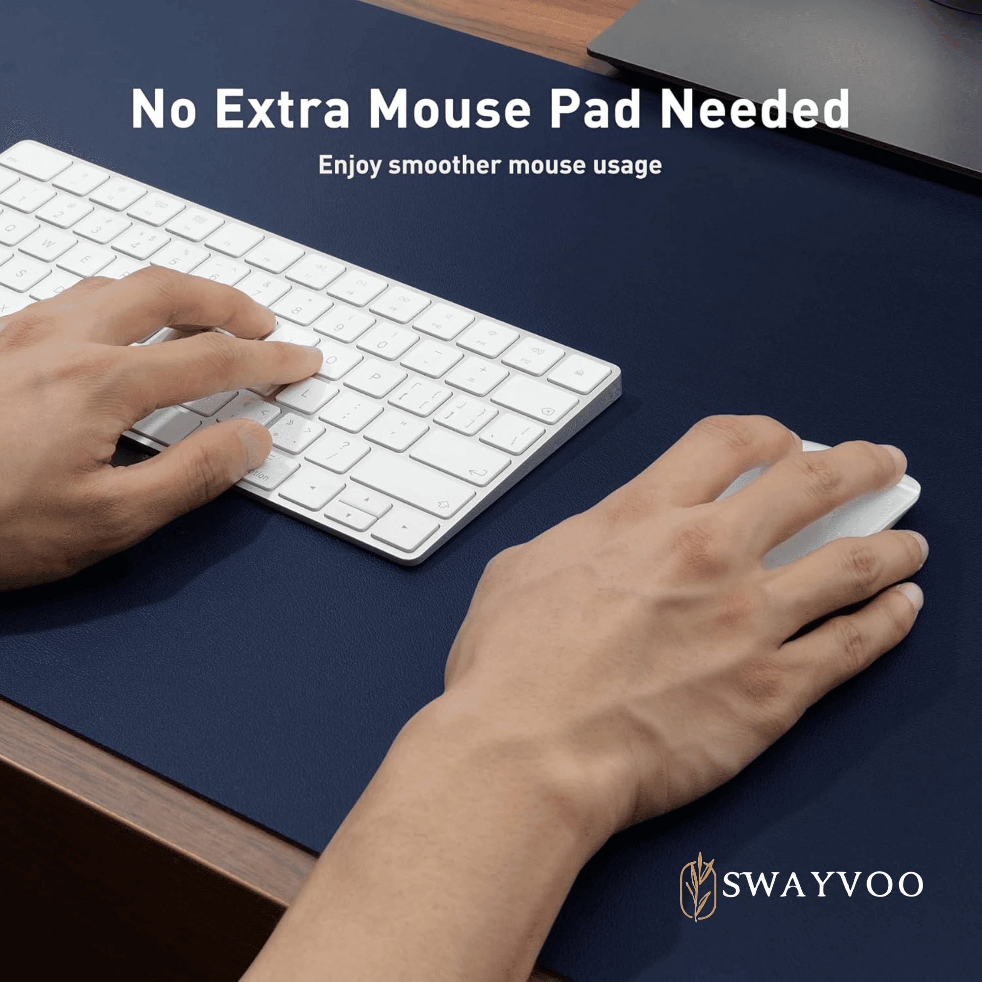 Desk Pad Protector, 31.5" × 15.7" PU Leather Mouse Pad, Office Desk Mat, Non-Slip Desk Blotter, Waterproof Laptop Wri... - Image 5