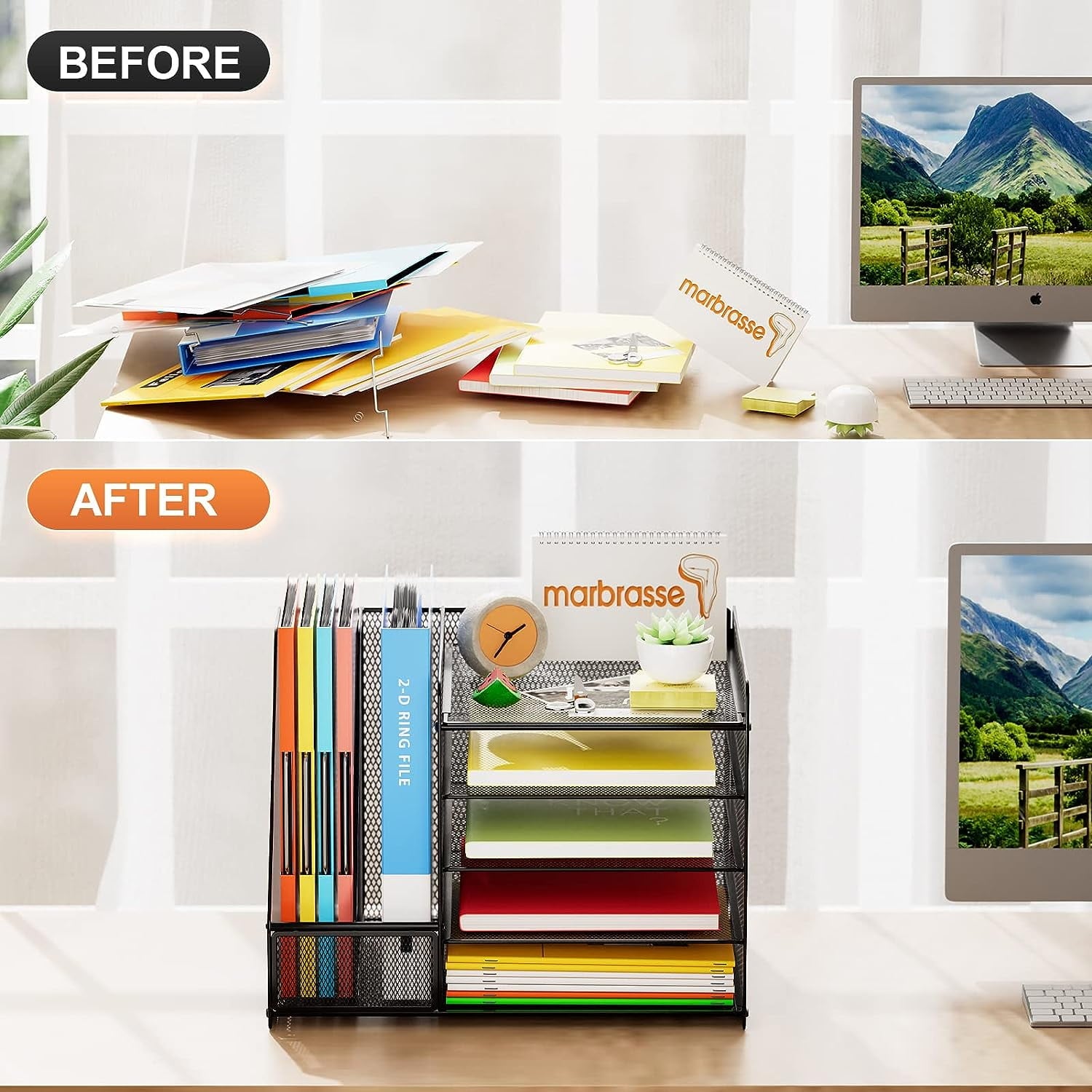 with File Holder, 5-Tier Paper Letter Tray , Mesh s and Accessories with Magazine Holder, top and Storage for Office ... - Image 5