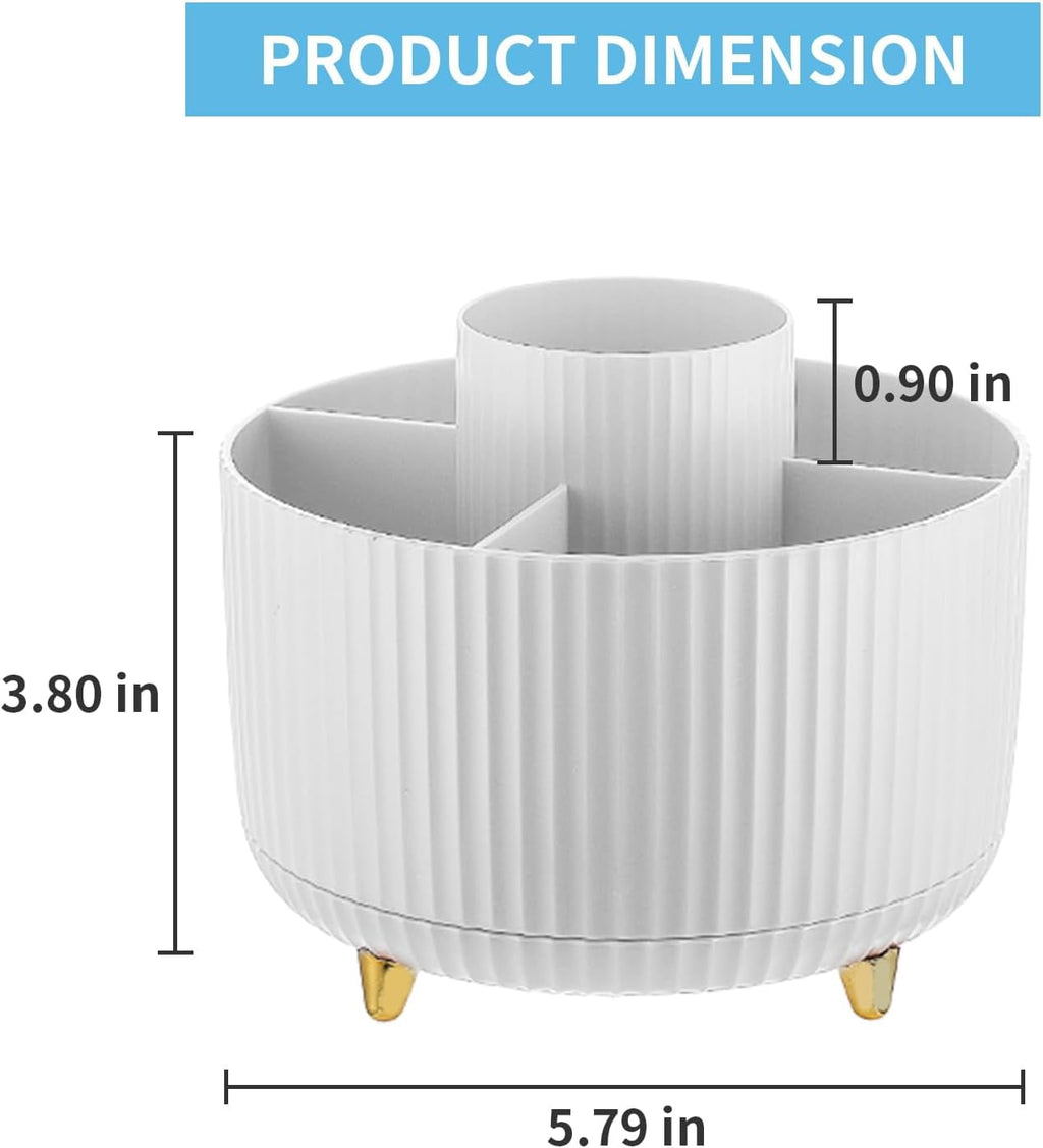 360 Rotating Desk Organizer 5 Compartments for Office Home - Image 2