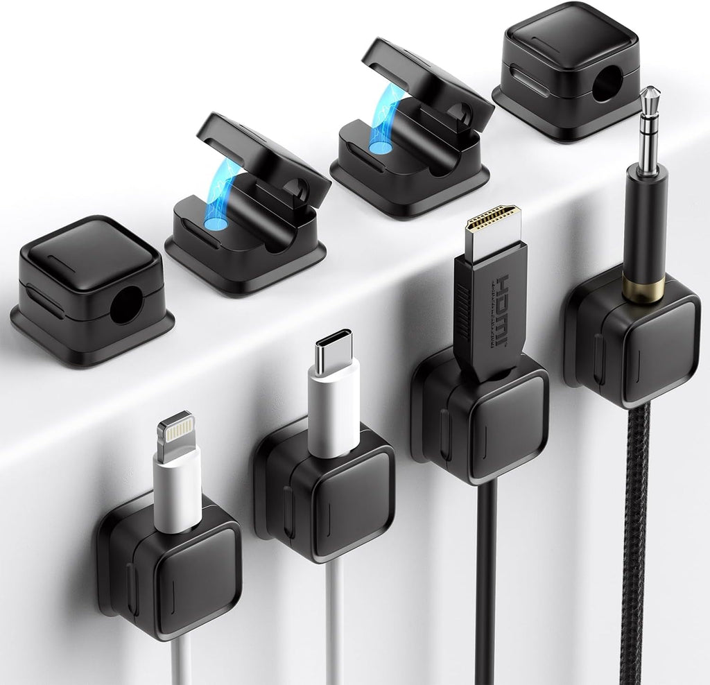 8 Pack Cord Organizer Holder,Costop Strong Adhesive Desk Cable Management Magnetic Easy Open,Organize Phone Charging Cords Wire Holder Organ