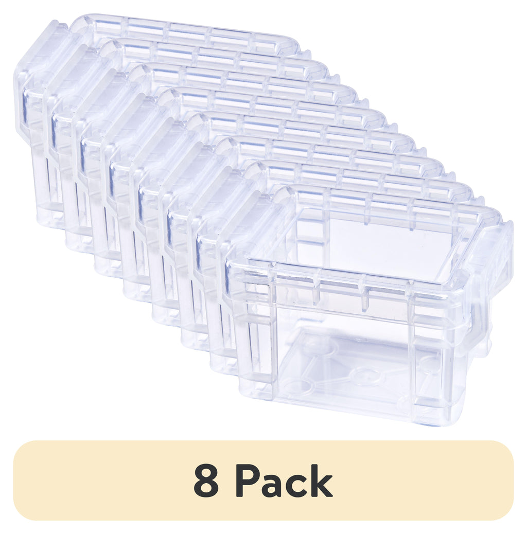 (8 pack) Pen + Gear Plastic Pixie Box, Clear Storage Box,New Desktop Organizer,1 Count per Pack