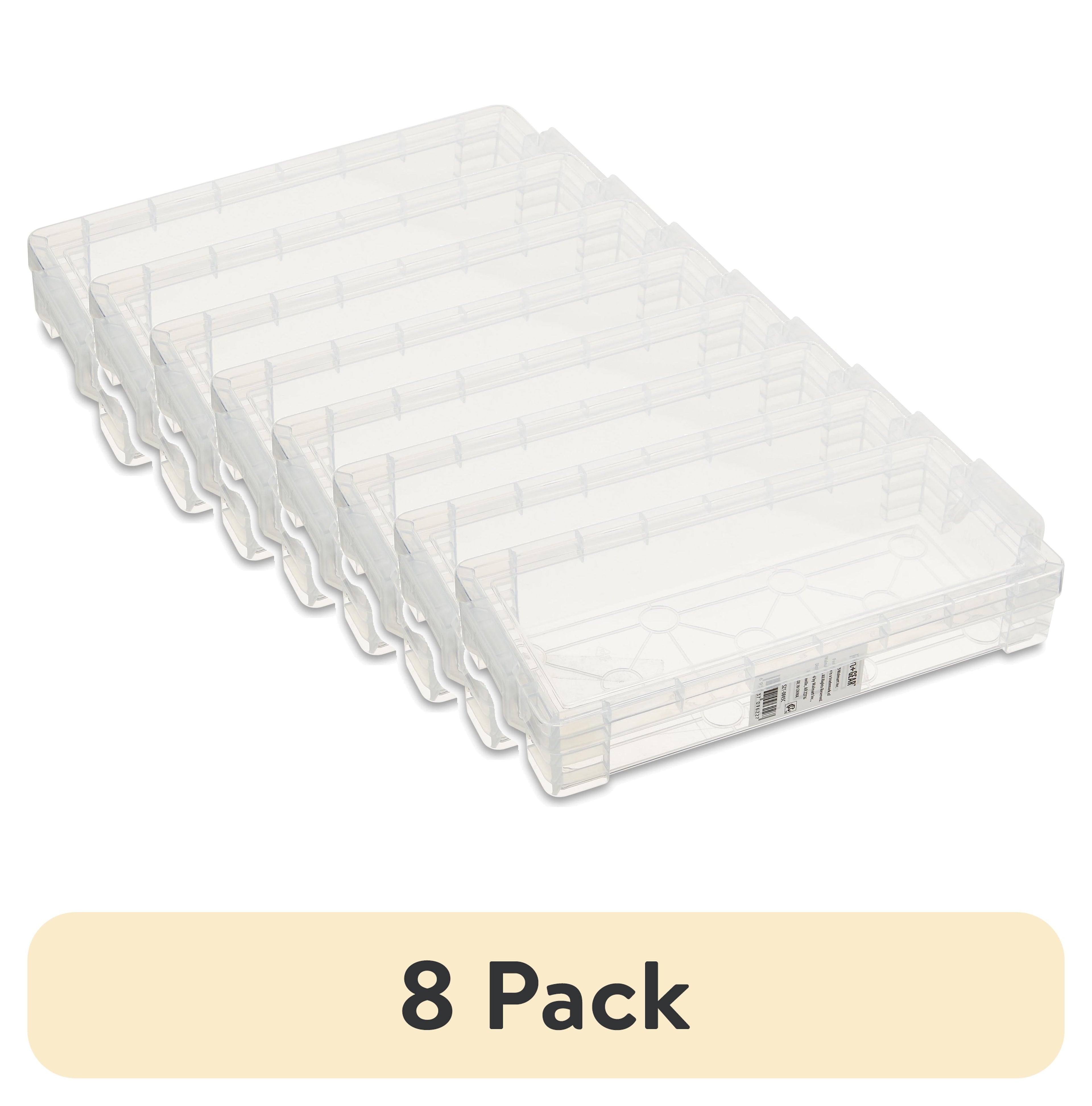 (8 pack) Slim Plastic Storage Box, Clear Desktop Organizer New, 1 Couner per Pack