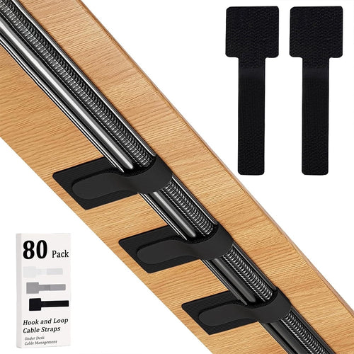 and Loop Cable Straps, Cable Management Under Desk, Self Adhesive Cable Ties, Reusable Wire Organizers for Cords, Adj...