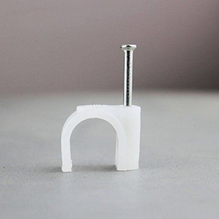 100/pk White Nail in Ethernet Cable Nails Clips for Cable Wires Organizer - Image 4