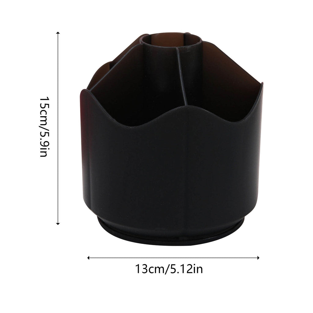 Meitianfacai Pencil Pen Holder for Desk, 6 Slots Desktop Organizer, Cute Pen Organizers Stationery Supplies for Office Home & Art Supply(Bla - Image 2