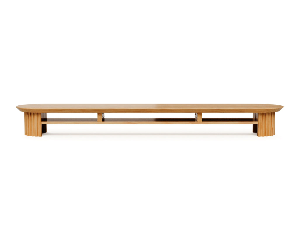 Horizon Monitor Stand - 46 Inch Large Solid Wood Riser for Desk, Supports Up to 50 lbs | Available in Walnut, Black, ... - Image 2