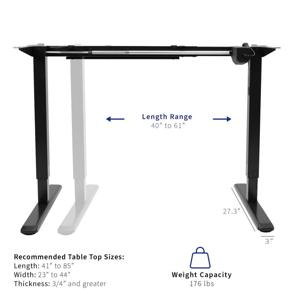 VIVO Single Motor Stand Up Desk Frame with Electric Dual Monitor Mount - Image 5